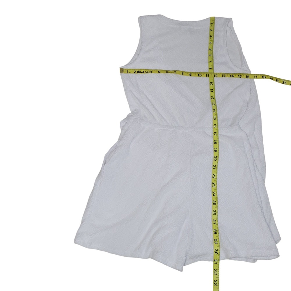 Tommy Bahama Wrap Textured Romper Women XS White‎ Terry Cloth Jacquard Cover Up - Picture 13 of 16